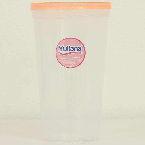 VASO ORLANDO 1L NATURAL C/TAPA COLOR C/POPOTE YULIANA