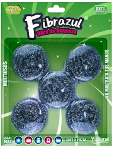 FIBRAZUL 5PZS BLISTER ACERO INOXIDABLE [YULIANA]