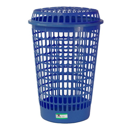 CESTO CALADO IRIS C/TAPA 55LT AZUL [PLT]