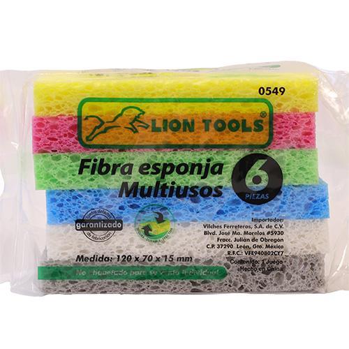 Fibra Esponja Mu Iusos 6 Pzs Colores [Lion Tools]