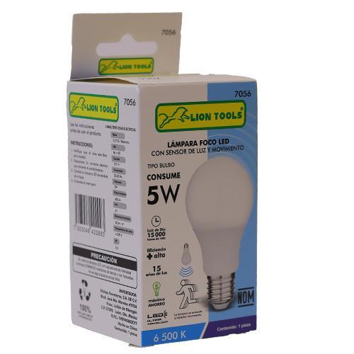 Lampara Foco Led 5 W 300 Lumenes Con Sensor [Lion Tools]