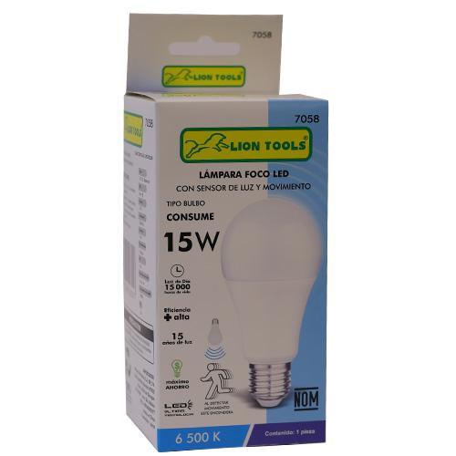Lampara Foco Led 15 W 1275 Lumenes Con Sensor [Lion Tools]