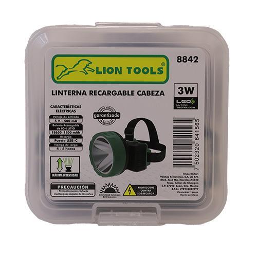 Linterna Recargable Cabeza 3 W Litio [Lion Tools]