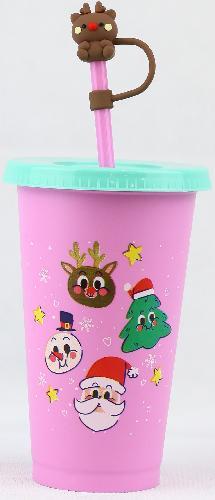 VASO 16OZ NAVIDEÑO ROSA [YGA]