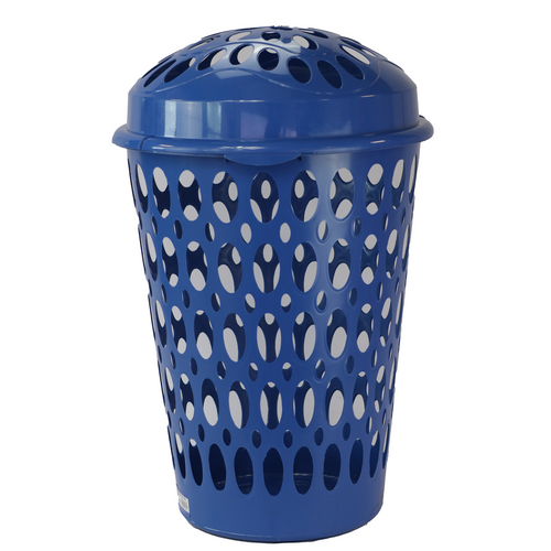 CESTO CALADO GIRASOL C/TAPA 55LT AZUL [PLT]