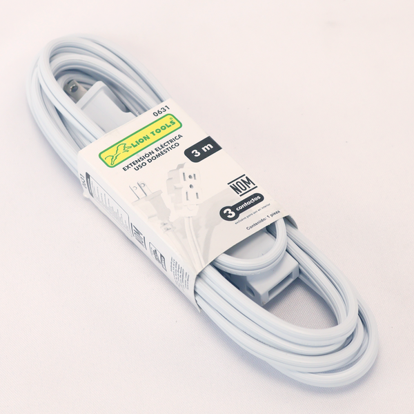 EXTENSION ELECTRICA 3 MTS USO DOMESTICO [LION TOOLS]