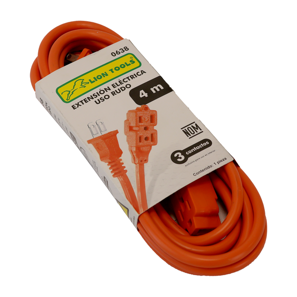 EXTENSION ELECTRICA 4 MTS USO RUDO LION [TOOLS]