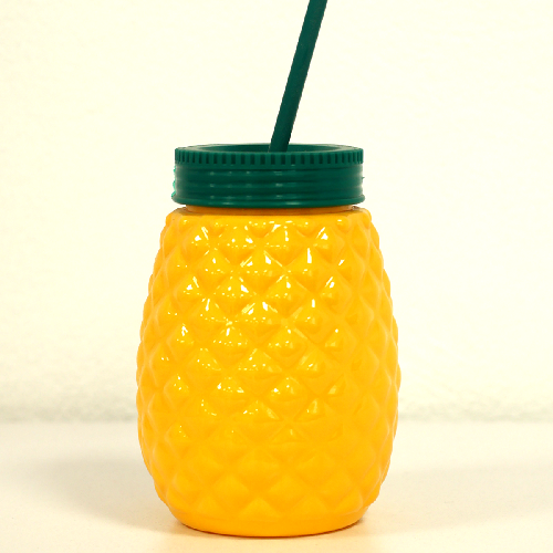 ENVASE PIÑA 600ML CON TAPA Y POPOTE [CORPET]